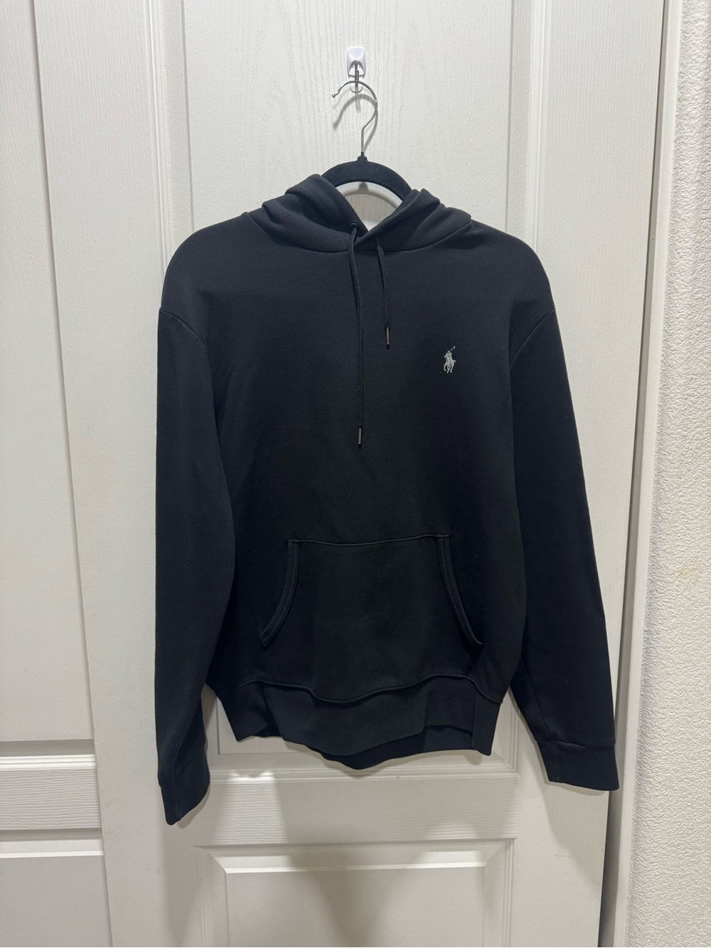 Polo Ralph Lauren Black Fleece Pullover Hoodie Pony Logo Size M
